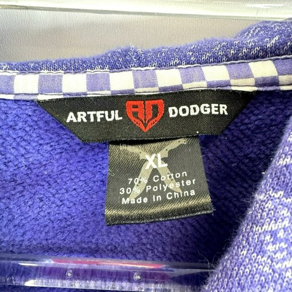 Artful Dodger Hoodie Mens Size XL Purple Fleece Full Zip The Cutter Lads Knives - Picture 4 of 7